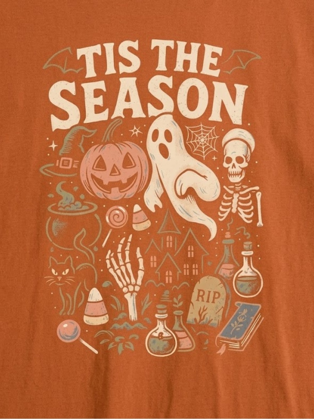 Comfort colors Tis The Season Orange Halloween Graphic Tee